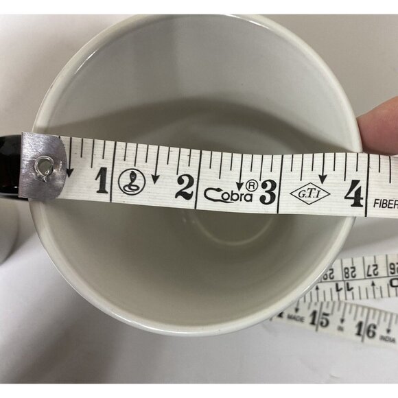 Pair Croix Du Sud Large Ceramic Mugs Coffee Cup B&W Sailboats Abstract Lot 2 - Picture 8 of 11